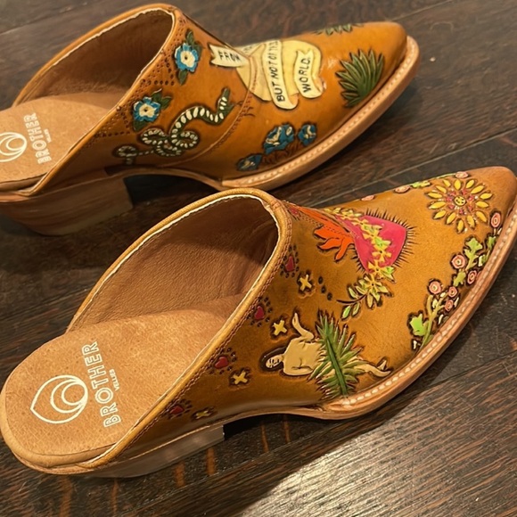 Brother Vellies Colorful Handpainted Eve Doodle Mules - Picture 5 of 5